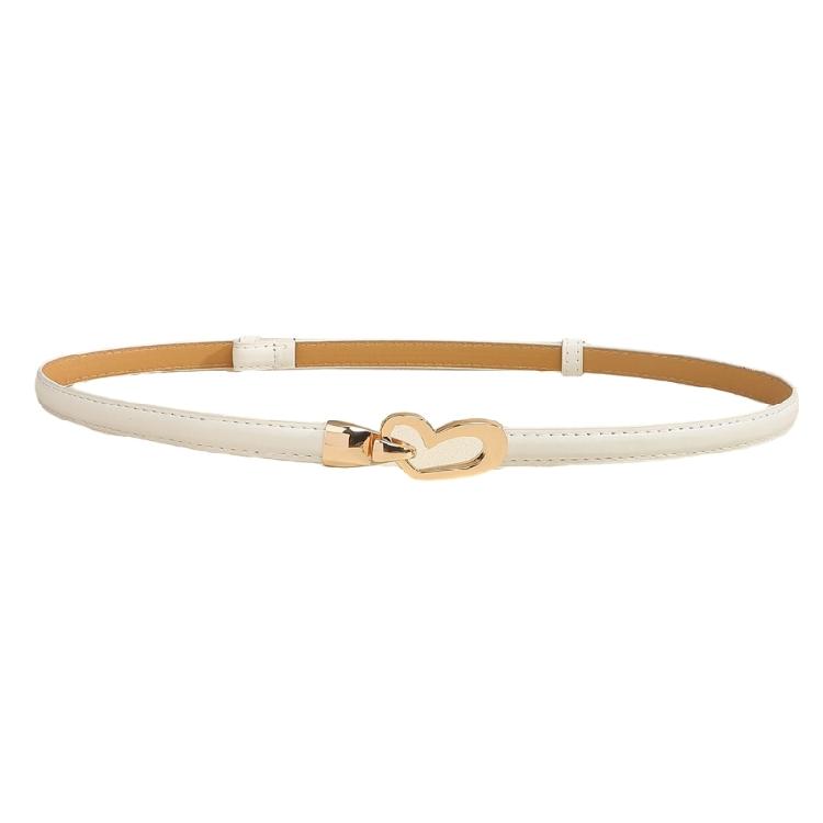 Bequemer Verstellbarer Taillengürtel Slin Taillenband für Damen Stilvolles Herzverschluss-Detail PU-Leder Alltagskleidung