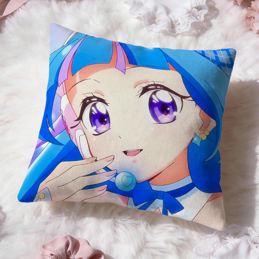 y-You and Idol Pretty Cure Cushion Cover Premium Comfort Reversible Pillow Cove -Two in One Design for Any Room & Car Interior