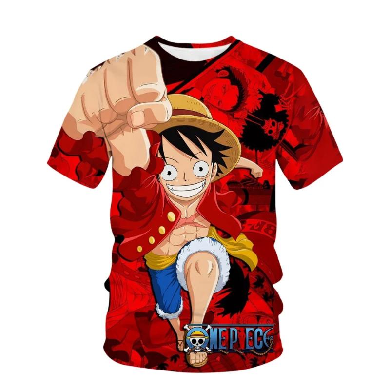2024 New Cool Boy Summer Stranger Things T-shirt Children's One Piece 3d Print Fashion Luffy Fashion Short Sleeve T-shirt