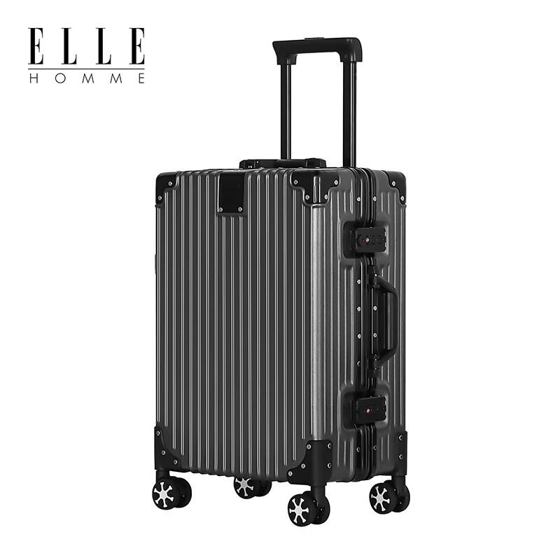 ELLE HOMME USB Charging Aluminum Frame Carry-On Luggage 20 inch
