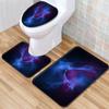 Cool Pattern Bathroom Floor Mat Toilet Three-Piece Set