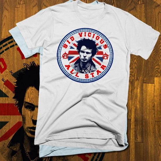Sid Vicious T-shirt, British punk, rock music, anarchy, mugshot, Sex Pistols new S