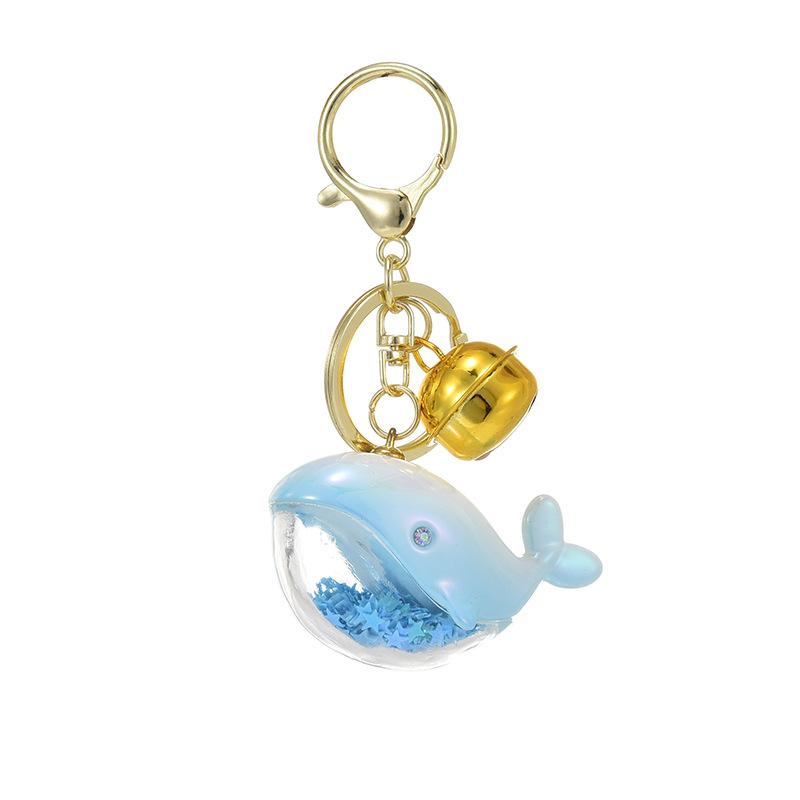 10pcs Funny Dolphin Keychain With Liquid For Car Keys Kawaii Whale House Pendant Keyring Girls Handbag Key Chains Jewelry Gifts