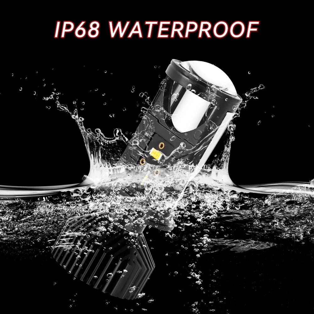 2Pcs Y6 Turbo Fan H4 LED Projector Headlight Projector Lens 6500K Super Bright Auto Hi Lo Beam Bulb LED Lights Car Lamp