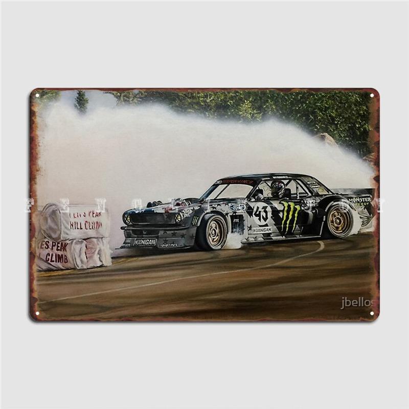 

Hoonicorn Дрифт-кар Металлическая табличка Настенная роспись Гостиная Настраиваемый Настенный декор Жестяная табличка Постер 20x30cm（7.8x11.8inch）