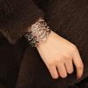 Openwork Metal Cuff Bracelet With Geometric Cutout Design Gold Or Tone Lightweight Fashion Statement Jewelry Women