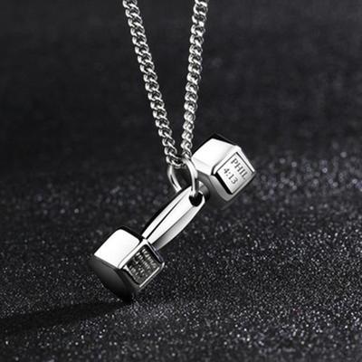 Halskette mit Hantelanhänger fürs Fitnessstudio, für Herren und Damen, Sport-Hantel-Anhänger, Kette, Halskette für Herren, Zubehör, Urlaubsgeschenk
