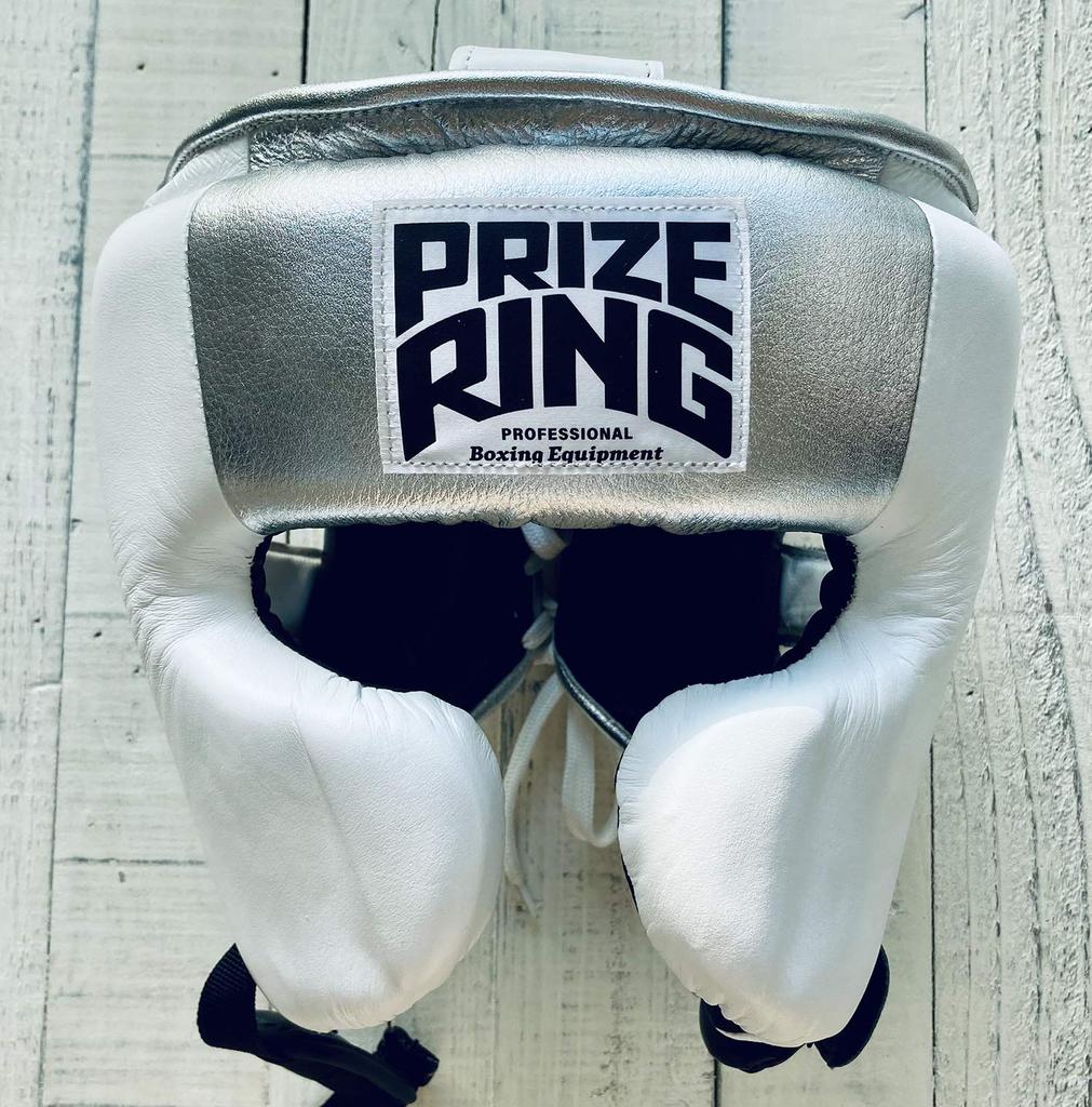 PRIZE RING Headgear L Size "Pro-training" White/Silver