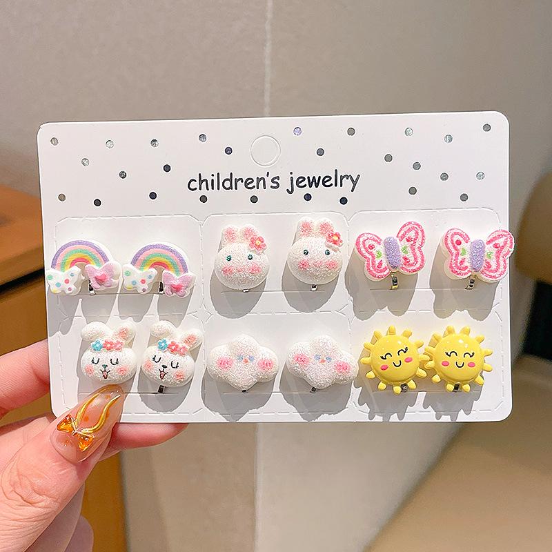 

Мультяшные серьги-клипсы с бантиками для девочек - Милые, безболезненные, летние детские аксессуары для ушей