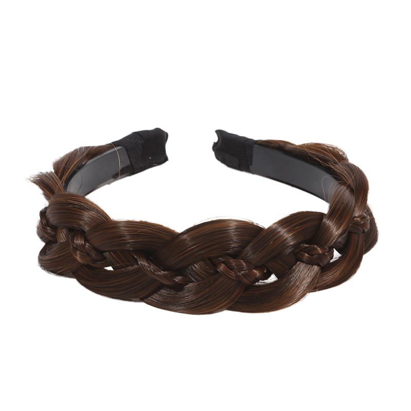 Classic Chunky Plaited Synthetic Hair Wide Braided Headband High Elasticity Braids Hair Band Hairpiece for Women