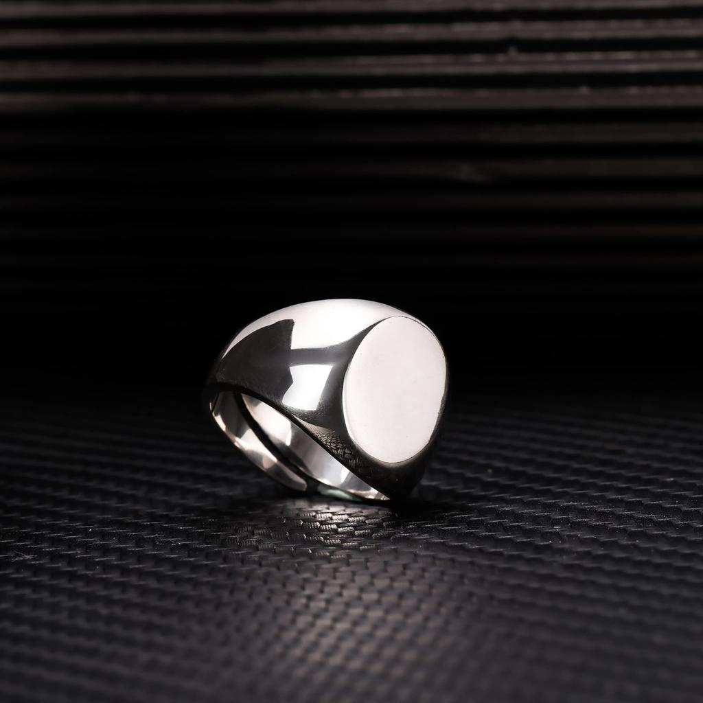 Yooping Men's Silver 925 Ring, Adjustable Size, Retro Craftsmanship, Unisex, A-Style