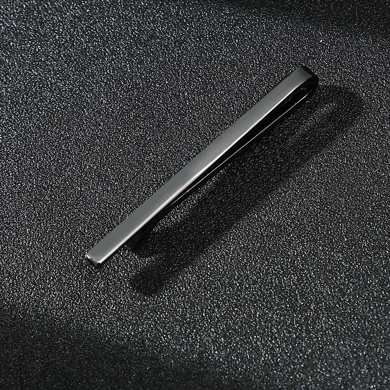 1pc Tie Clip Men Wedding Necktie Tie Clip For Men s Accessories Simple Gold Silver Black Rose Red Tie Clips Business Tie Clip чёрный