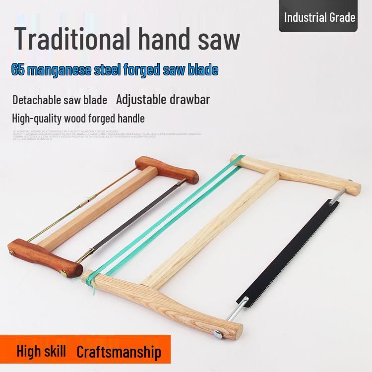 Vintage Οικιακό Υπαίθριο Χειροπρίονο για Ξυλουργική - Παλιομοδίτικο Εργαλείο Πριονιού Σκελετού