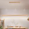 Modern LED Pendant Light wood Long Strip dining table lamp suspension Chandelier for living dining room kitchen lighting fixture
