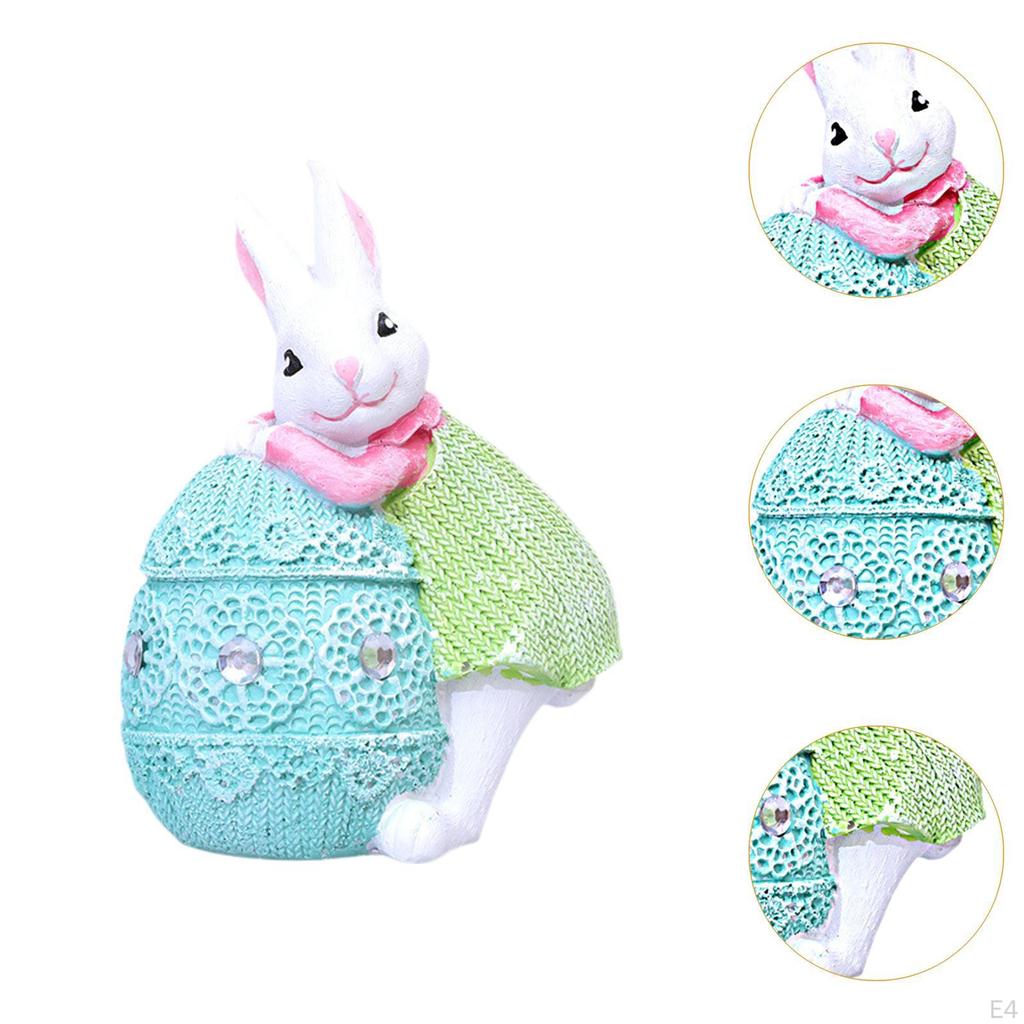 Bunny Figurine for Easter Celebration, Resin Tabletop Decoration Home And Office