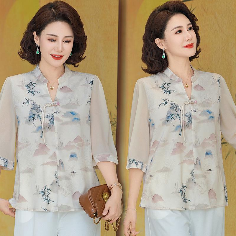 

Elegant Women s Slimming Summer Top – Stylish & Breathable Shirt 5XL (Recommended 150-165 jin) синій