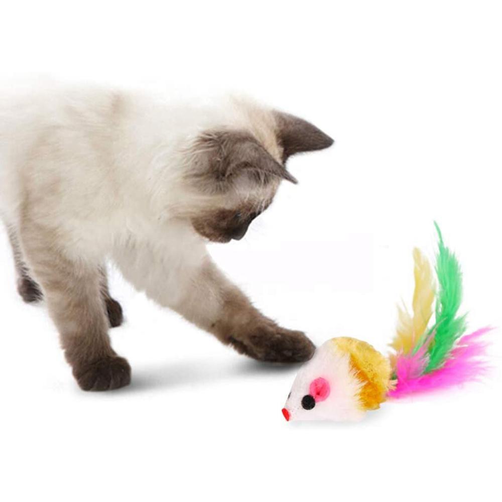 12/21PCS Interactive Kitten Bulk Toy Stick Mouse Cat Toys Set Feather Balls Collapsible Tunnel