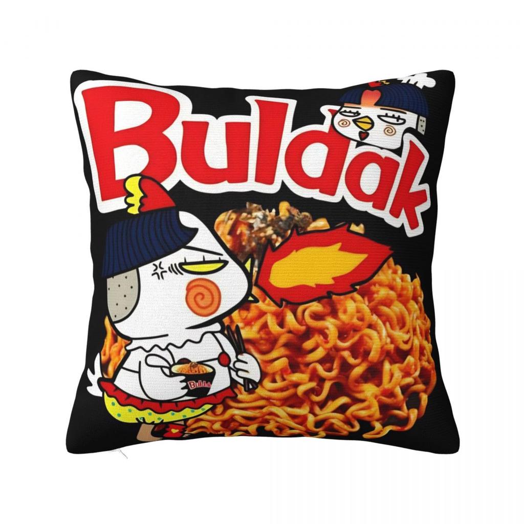 Pillow Cover Spicy Chicken Noodles Buldak Hot Chicken Flavor Ramen Cushion Cover Pillow Case For Home Decoration Pillowcases