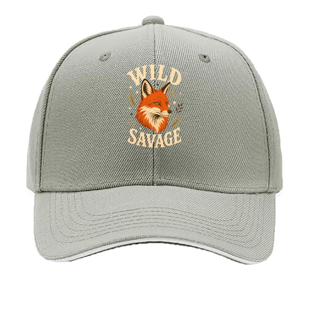 Playful Fox Spirit Nature Lettering Sandwich Baseball Cap Sun Cap Outdoor Workouts Hat