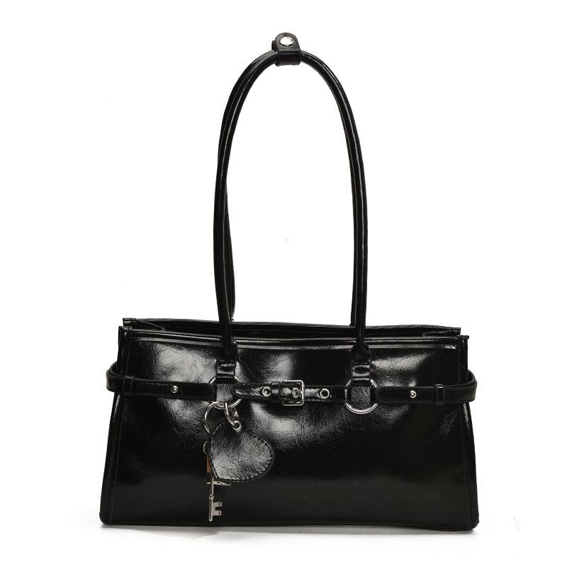 Frühling Neuprodukt Nischendesign personalisierte Ölwachsleder Achsel-Baguettetasche vielseitig Pendeln Temperament tragbare Umhängetasche Damen