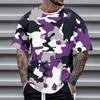Fashion Men's Short Sleeve Round Neck Printed Top Blouse