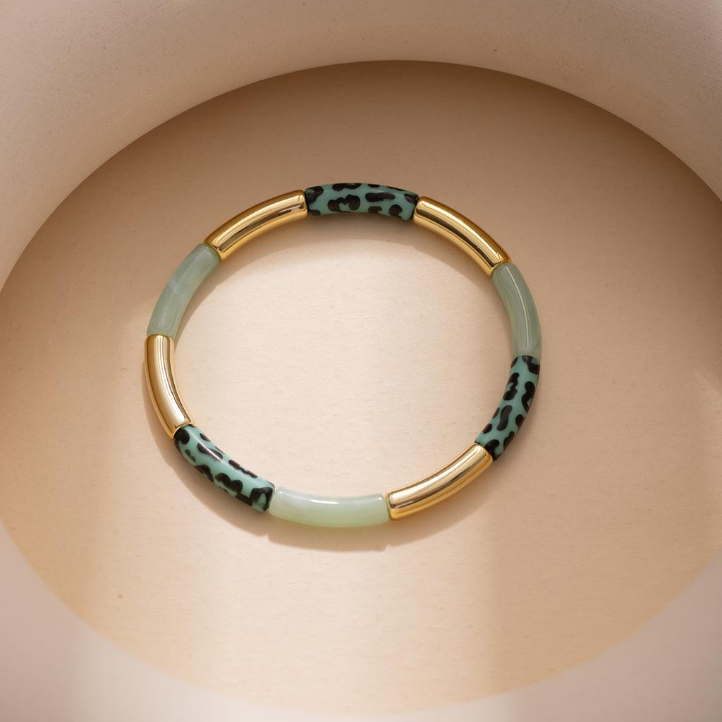 Módní leopardí potisk Personalizovaný bambusový náramek Vysoká kvalita kovový styl Módní náramek Retro vynikající náramek