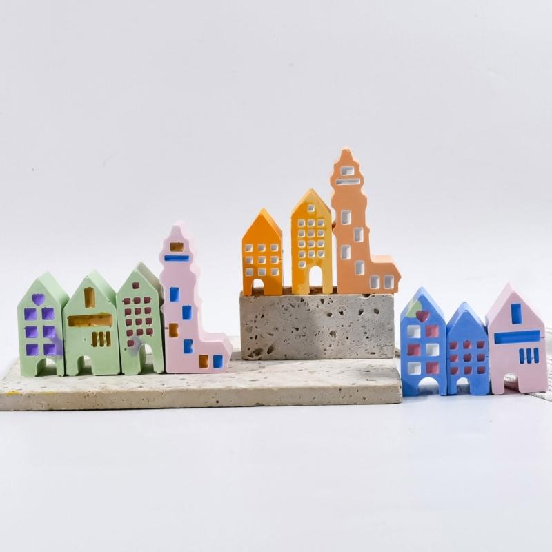 Sturdy Silicone Hollow House Adornment Mold Perfect For Crafting Delicate European Style Hollow House Decorations