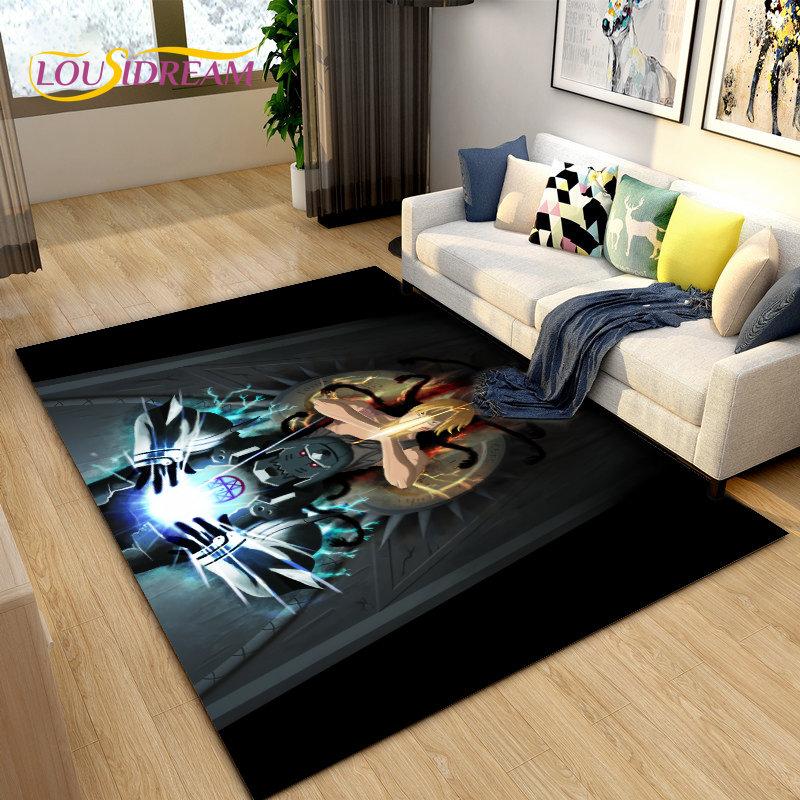 Fullmetal Alchemist Anime Cartoon Area Rug Large,Carpet Rug for Living Room Bedroom Sofa Doormat Decoration, Non-slip Floor Mat