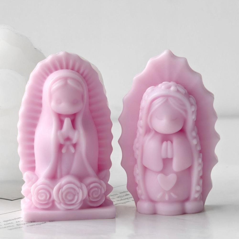 3D Pray Little Girl Candle Silicone Mold DIY Handmade Aroma Plaster Resin Ornaments Mould Chocolate Baking Molds Home Decor