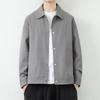 Spring and Autumn Jacket Men's Simple Lapel Solid Color Coat Men's Retro Versatile Short Trendy Top Coat