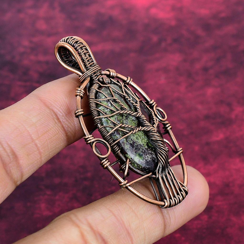Tree Of Life Dragon Bloodstone Pendant Copper Wire Wrapped Pendant Wedding Gifts