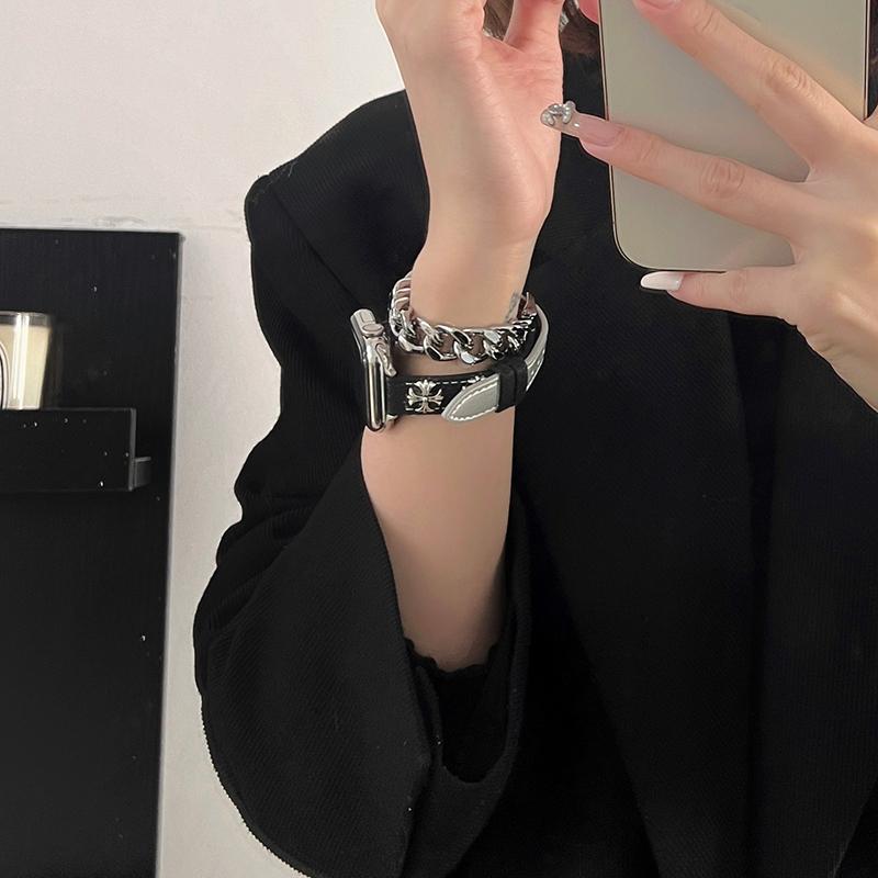 For Apple Watch 10 46mm/Ultra 2/Ultra 49mm/9 8 7 45mm/SE (2023) SE (2022) SE 6 5 4 44mm/3 2 1 42mm Watch Band Double Loop Style