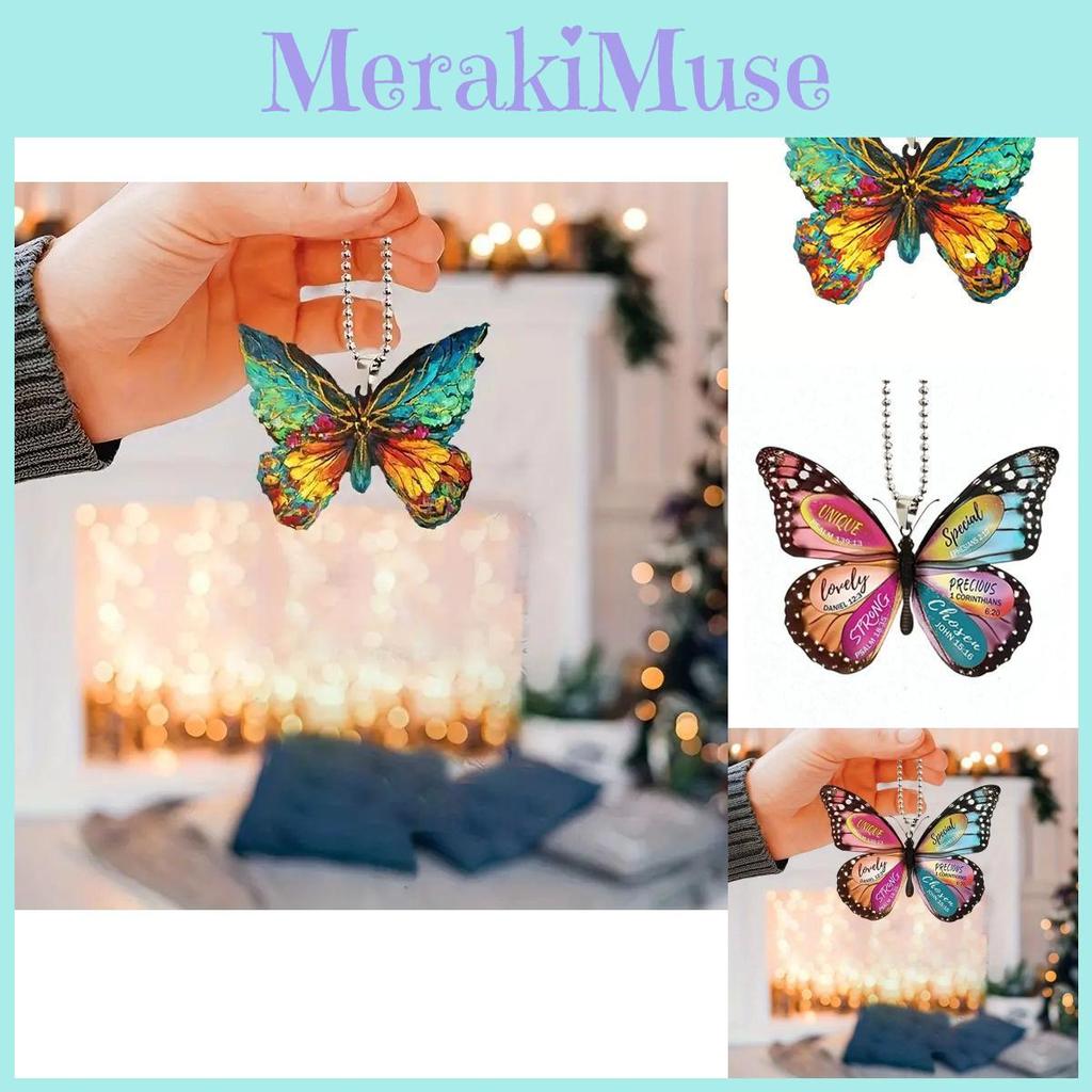 Butterfly Series Car Interior Decor Accessories Christmas Tree Ornament In Acrylic