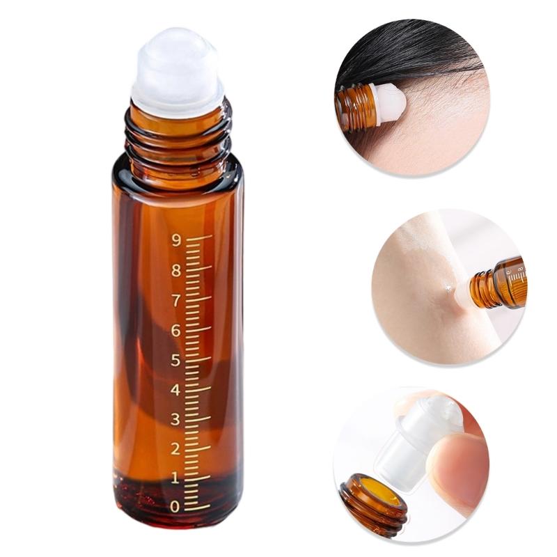 Essential Oil Roller Bottles 10ml Dropper Bottles Amber Glass Roller Bottles with Caps for Travel Glass Roll on Bottles