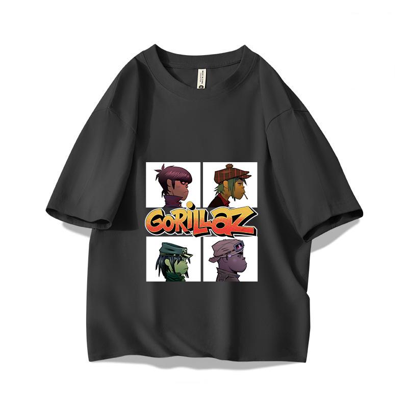 Music Band Gorillaz Punk Rock Print 100 Cotton T Shirt Unisex Women Summer 90s Oneck Cotton Short Sleeve Tshirt Vintage Y2K Tee