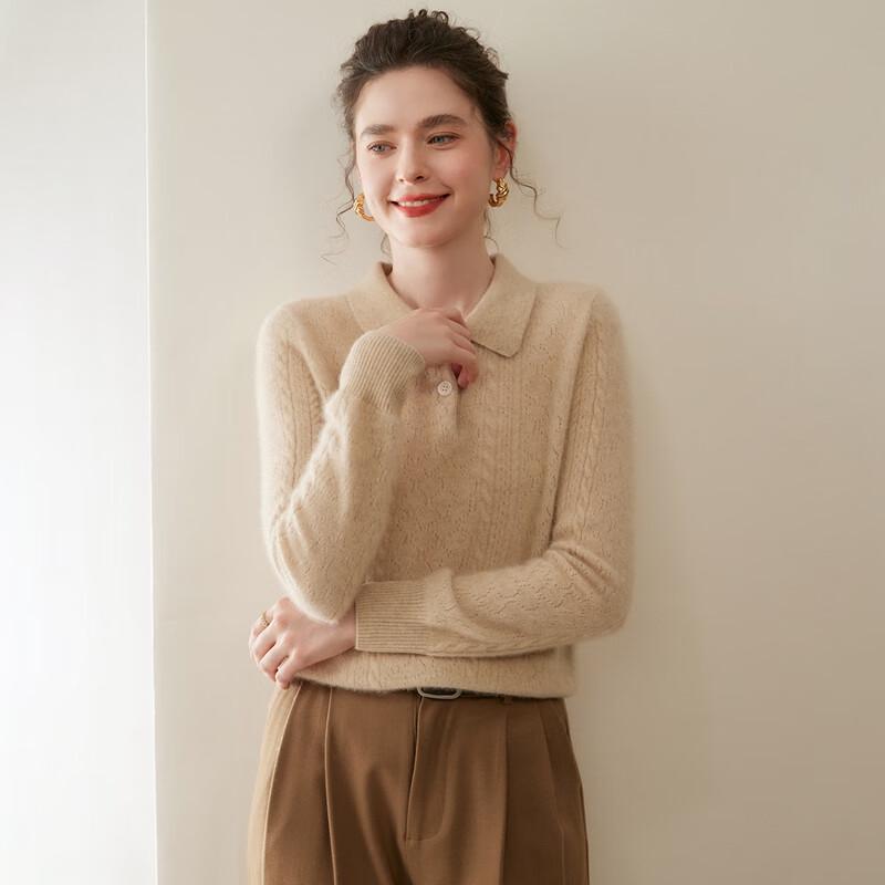 Women's 100% Cashmere Polo Neck Sweater