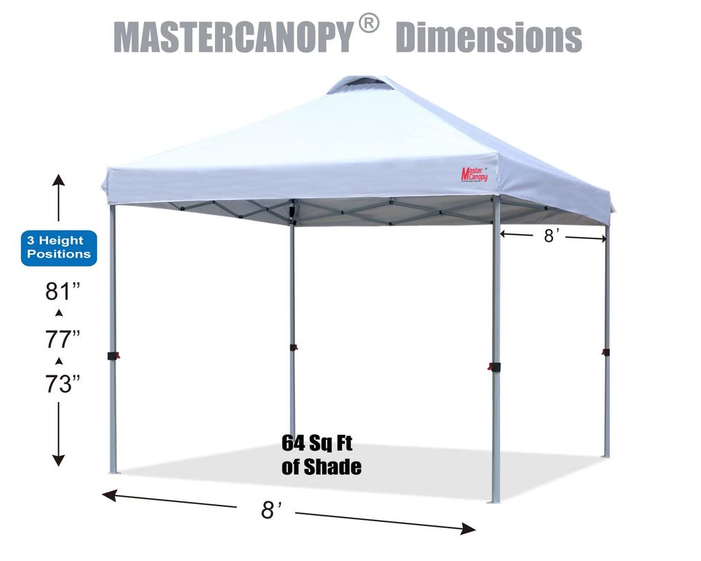 MASTERCANOPY Prelată Oțel Apă UV Utilizare în Aer Liber Sac de Greutate Cort One-Touch, 2M/2.5M/3M, Reglare în Trei Etape, Cadru, Ventilație Rezistentă la Vânt,
