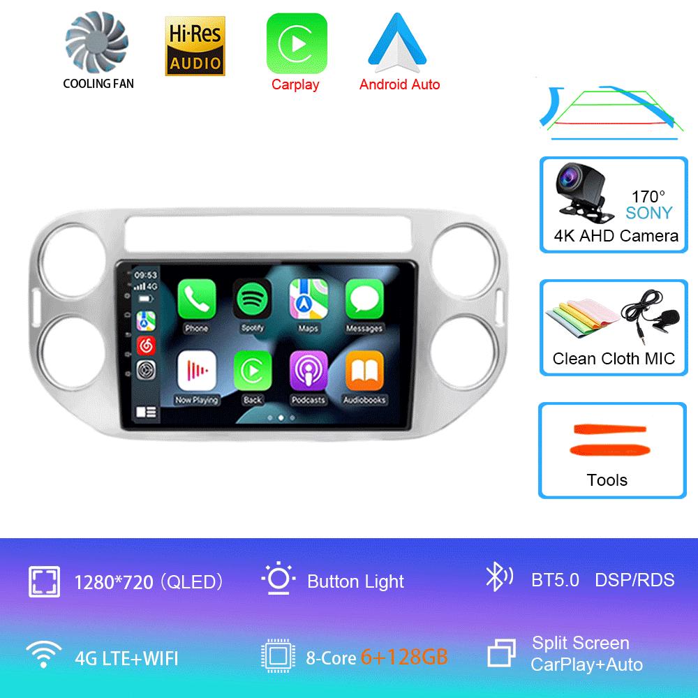 Car Radio Android 14 Wireless CarPlay Auto for VW Volkswagen Tiguan 1 NF 2006-2016 Multimedia Video Player Stereo GPS 2din Navi