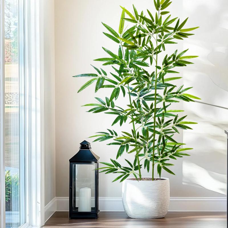 1 Lush Artificial Bamboo Leaf Plant,Low Maintenance,Suitable for Indoor and Outdoor Decoration Perfect for Home,Garden Displays