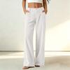 Women's Corduroy Dress Pants with Elastic Waist and Single Button Closure, Color Work Trousers
