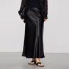25 Spring and Summer New Vertical and Smooth Silky Glossy Satin Slimming Oblique Cutting A Word Sheath Fishtail Skirt Women