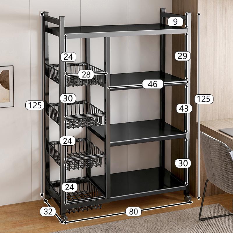 Movable Multi-Layer Kitchen & Bathroom Storage Rack for Fruits & Vegetables