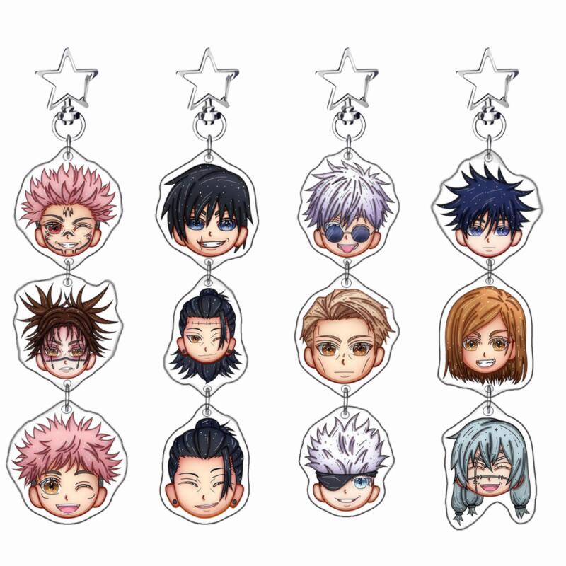 Chic Studio Unisex Anime Acrylic Keychain For Jjk Ryomen Sukuna Nobara Kugisaki Yuji Itadori Choso Chibi Version Anime Peripheral Acrylic Pendant