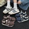 Korean Version Ins Casual Sports Double Shoelaces Color Matching Soft Sole Big Head German Training Women 2025 New Retro Forrest Gump Board Shoes