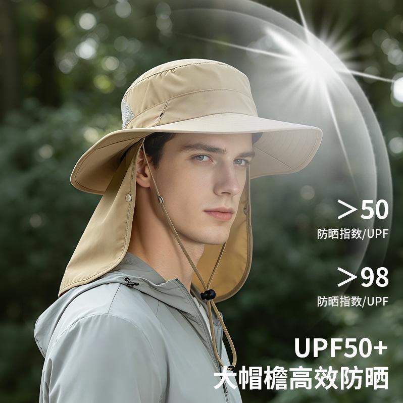 Anti-splashing shawl hat Men's and women's outdoor sun protection hat UV protection sun hat Summer sun hat Neck mesh