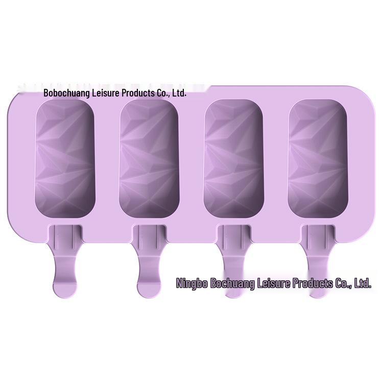 Silicone 3-Cavity Popsicle & Ice Cube Tray with Lid