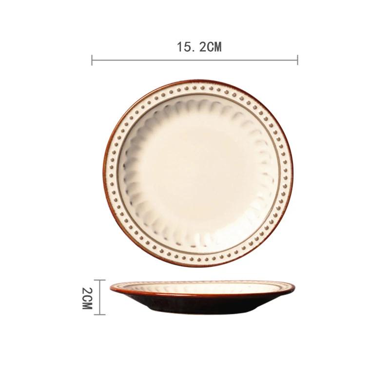 5-7-Zoll-Knochenteller Kreatives handbemaltes unterglasurfarbenes Keramikgeschirr Kaltes Gericht Obst Dim Sum Teller Snack Haushaltsgeschirr