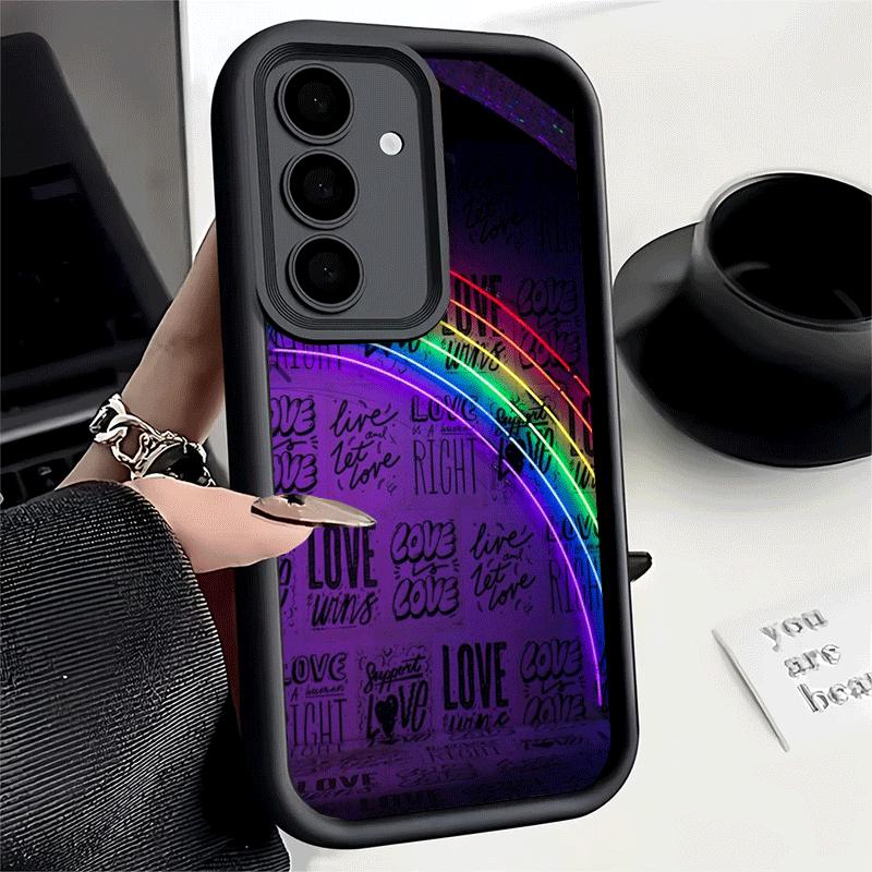 Phone Case for Samsung Galaxy A17 A16 A15 A14 A13 LGBT Rainbow Love Is Love A56 A36 A26 A55 A35 A25 A54 A34 A24 A53 A33 A23 A07