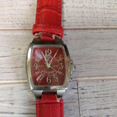 Used CITIZEN xC Ladies Watch Red Dial Red Belt