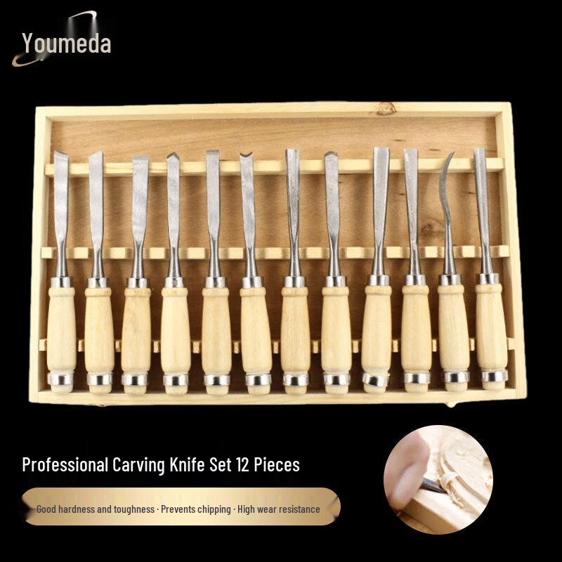Youmaida 12-Piece Wood Carving Chisel Set 12-Piece Set